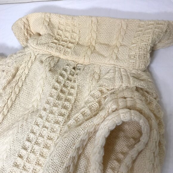 Vtg Irish Wool Fisherman Zip Cardigan ZIP OFF CONVERTIBLE SLEEVE To Sweater Vest - Picture 15 of 16